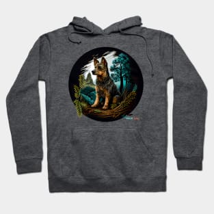 Decisive Looking Dog in a Forest Diorama Hoodie